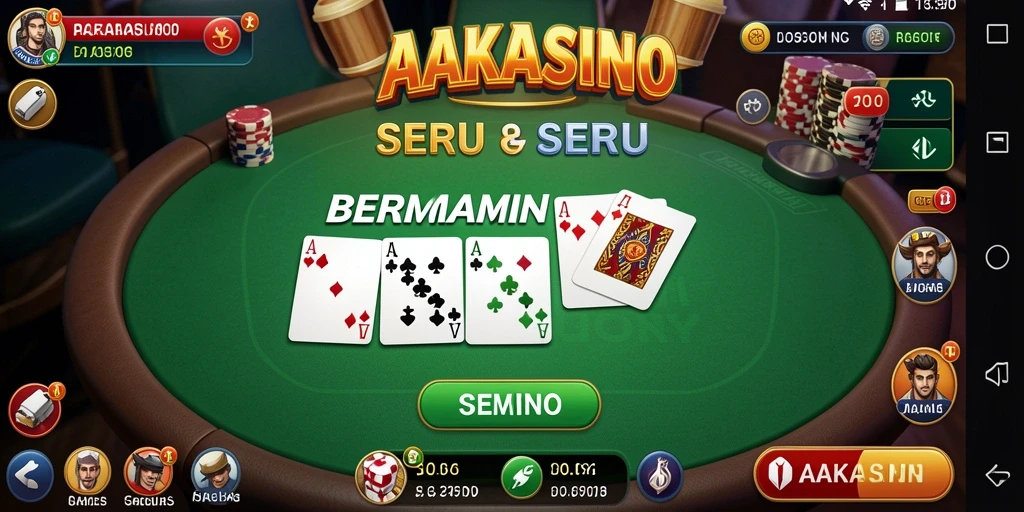Tampilan gameplay seru dalam AAKASINO yang menampilkan Domino.