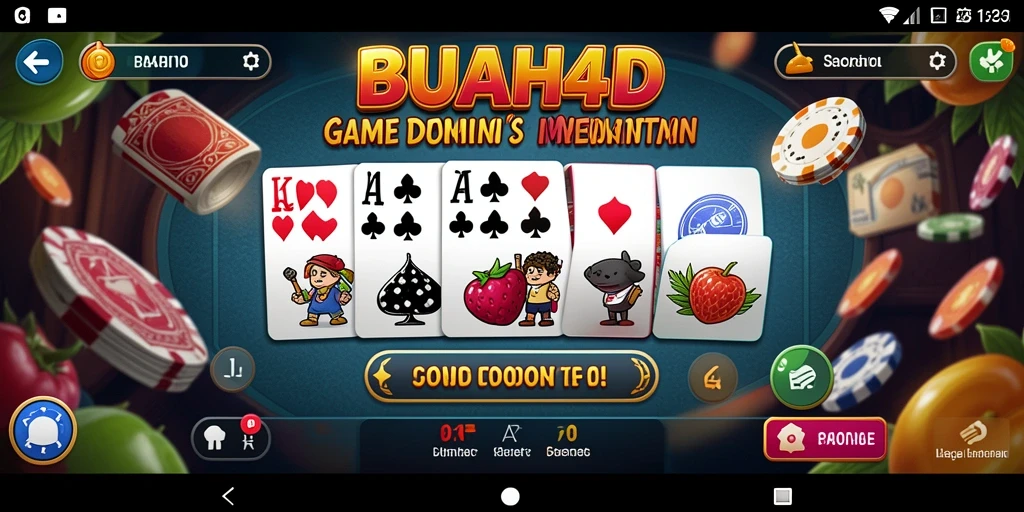 Tampilan gameplay seru dalam BUAH4D yang menampilkan permainan Domino.