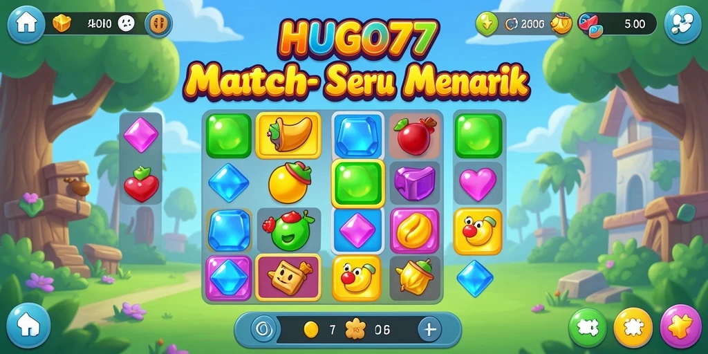 Screenshot dari gameplay HUGO77 yang menarik dan penuh warna.